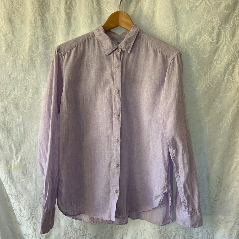 Uniqlo Premium Linen Long-Sleeve Shirt Size M